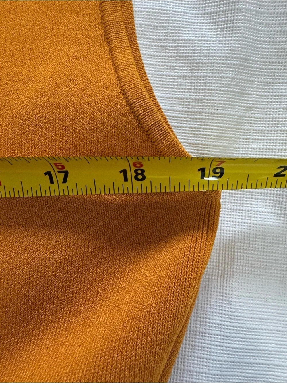 Michael Kors Mustard V-Neck Ribbed Midi Knit Dress Large